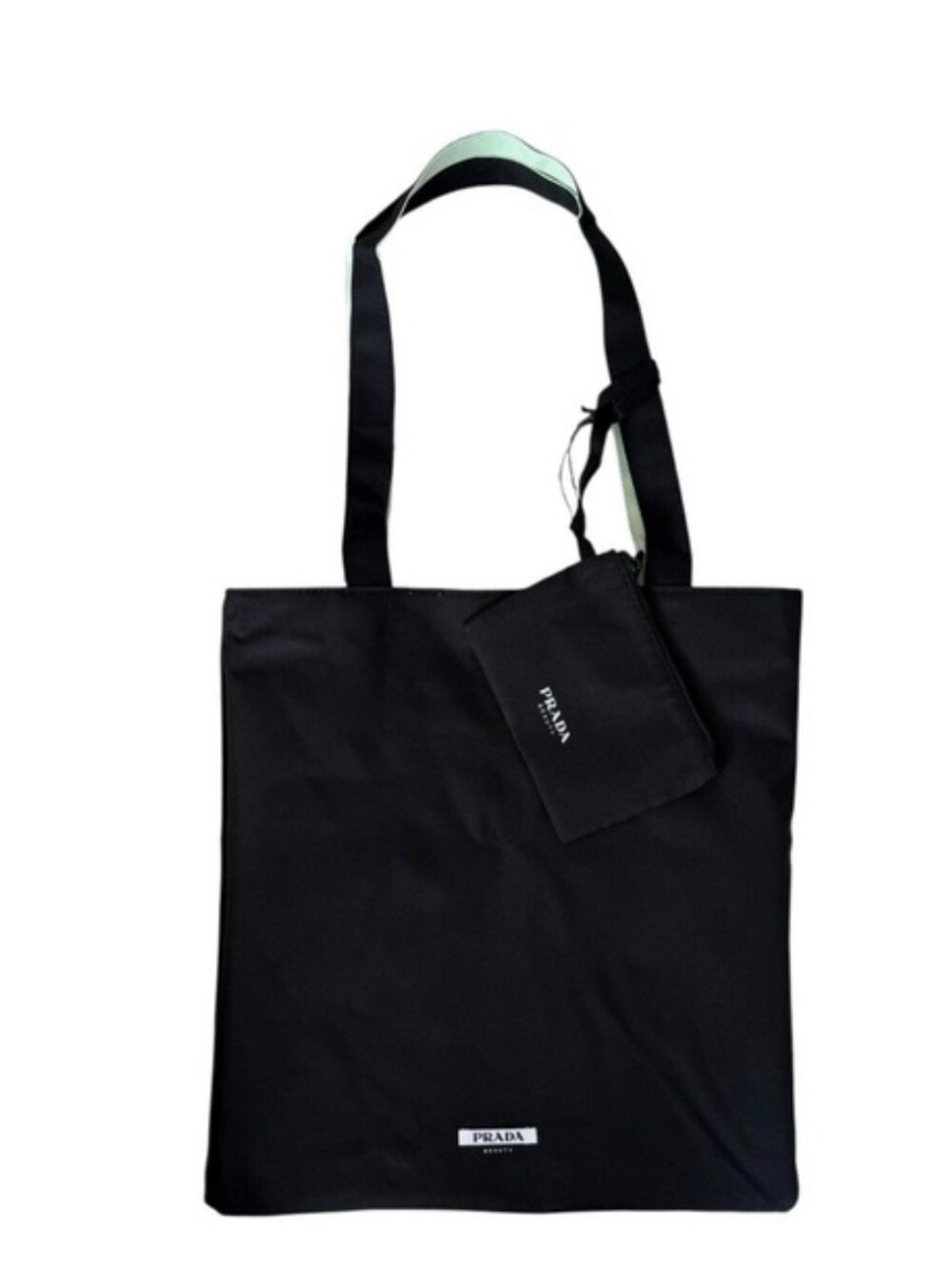 Prada Beauty Two-Tone Reversible Tote Bag And Zip Pouch ... NEW - Picture 3 of 4